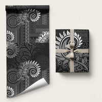 New Zealand Maori Koru Fern Wrapping Paper Spiral Polynesian Style Gray LT05 58" × 23" Gray - Polynesian Pride
