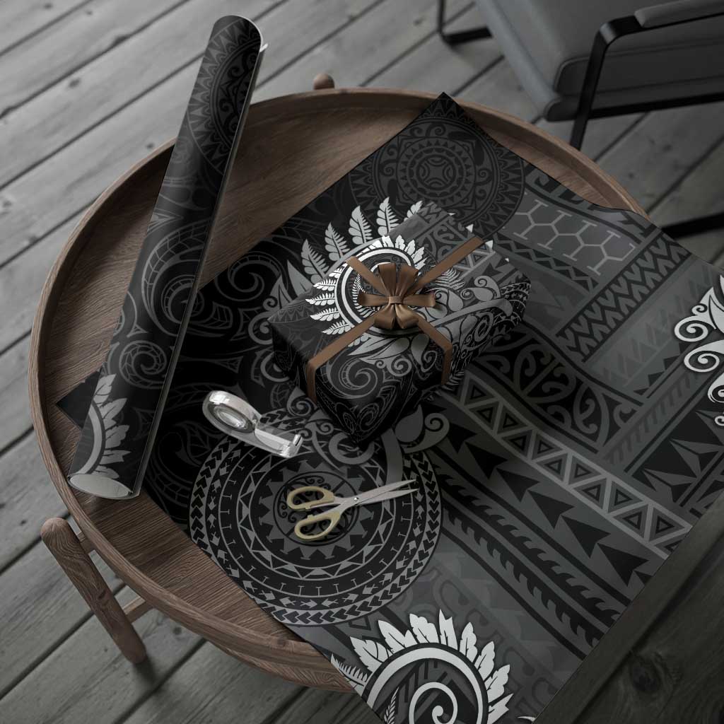 New Zealand Maori Koru Fern Wrapping Paper Spiral Polynesian Style Gray LT05 - Polynesian Pride