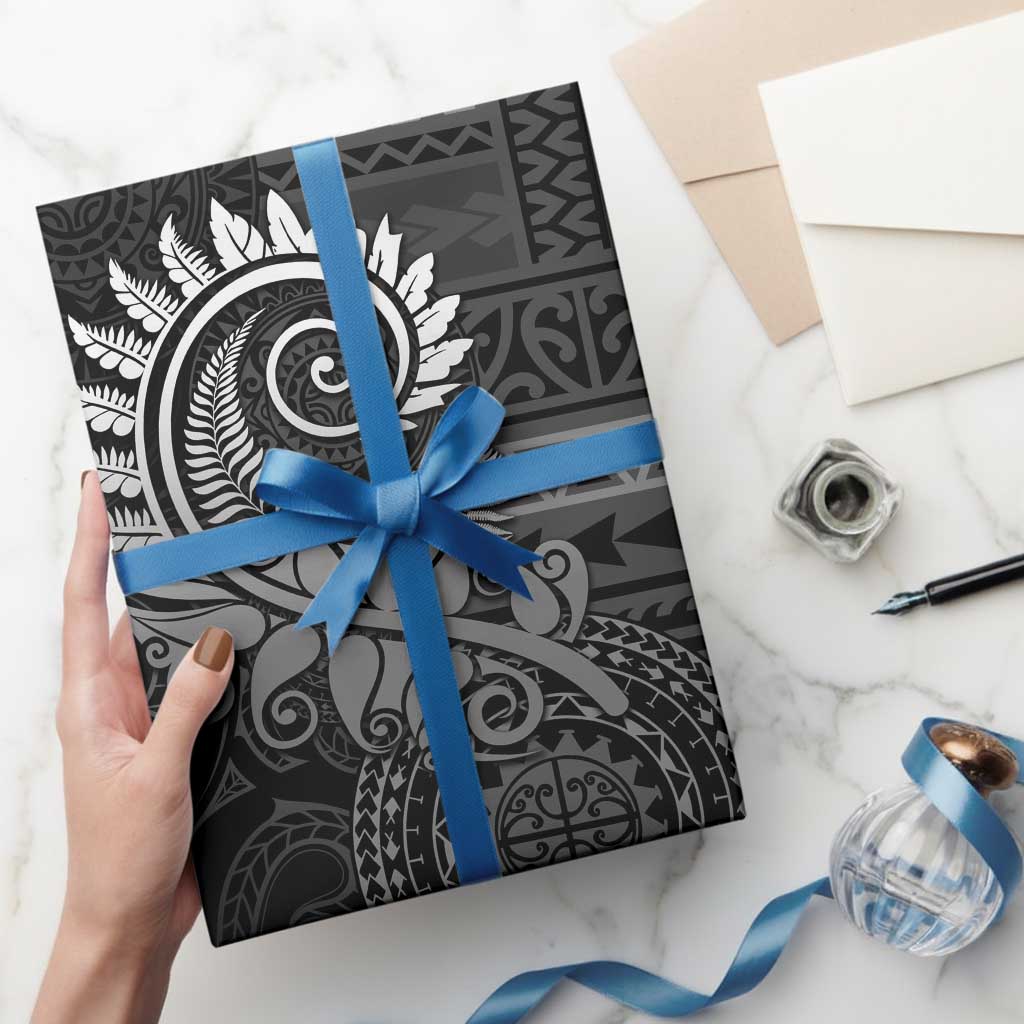 New Zealand Maori Koru Fern Wrapping Paper Spiral Polynesian Style Gray LT05 - Polynesian Pride