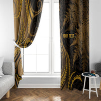Personalised New Zealand Gold Darts Window Curtain Maori Fern Curve Style