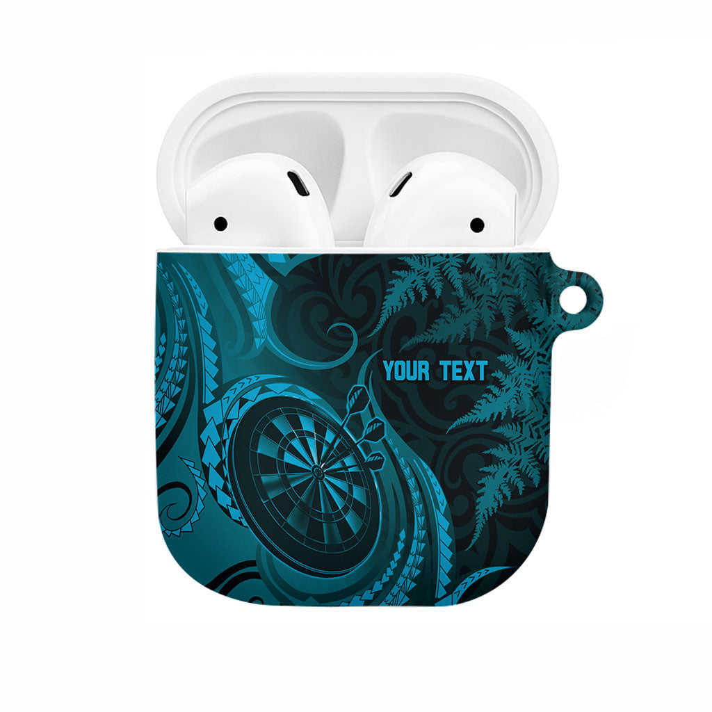 Personalised New Zealand Turquoise Darts AirPods Case Maori Fern Curve Style LT05 Turquoise - Polynesian Pride