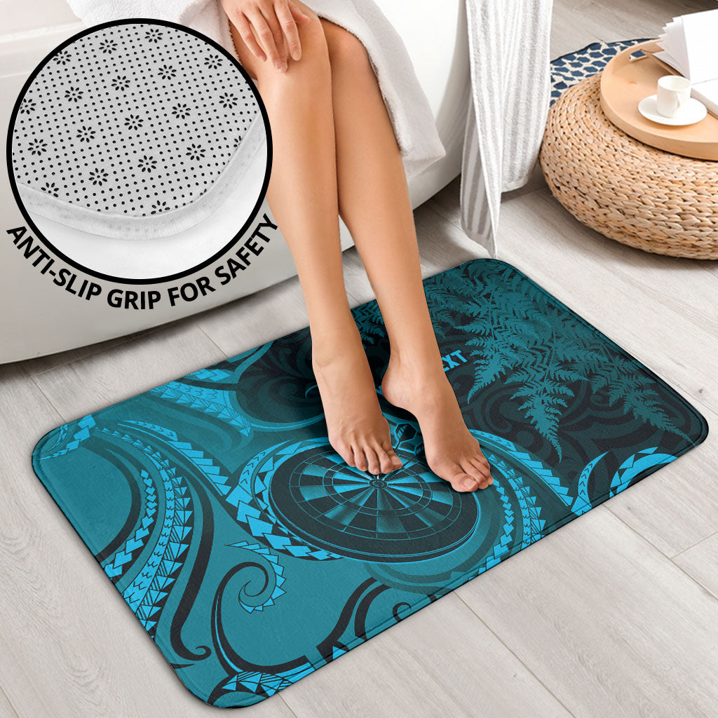 Personalised New Zealand Turquoise Darts Bathroom Set Maori Fern Curve Style