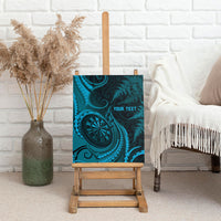 Personalised New Zealand Turquoise Darts Canvas Wall Art Maori Fern Curve Style