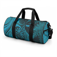 Personalised New Zealand Turquoise Darts Duffle Bag Maori Fern Curve Style