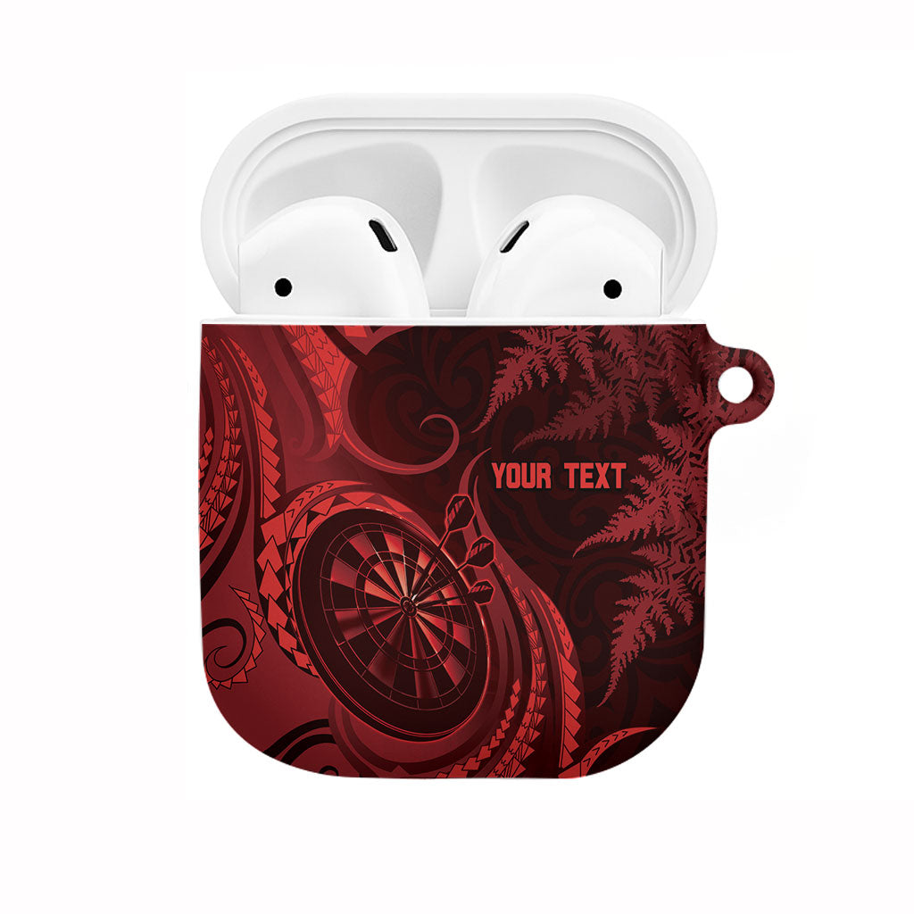 Personalised New Zealand Red Darts AirPods Case Maori Fern Curve Style LT05 Red - Polynesian Pride
