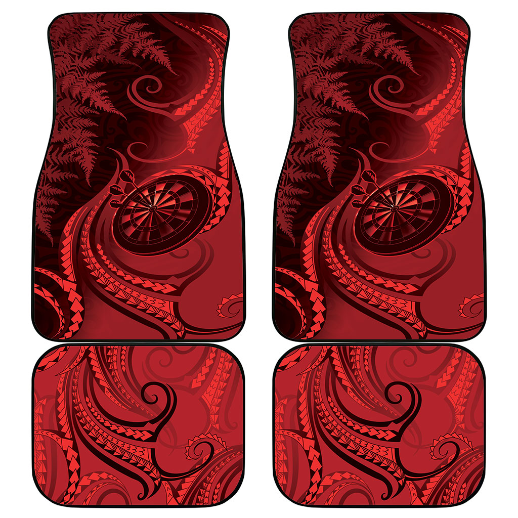New Zealand Red Darts Car Mats Maori Fern Curve Style