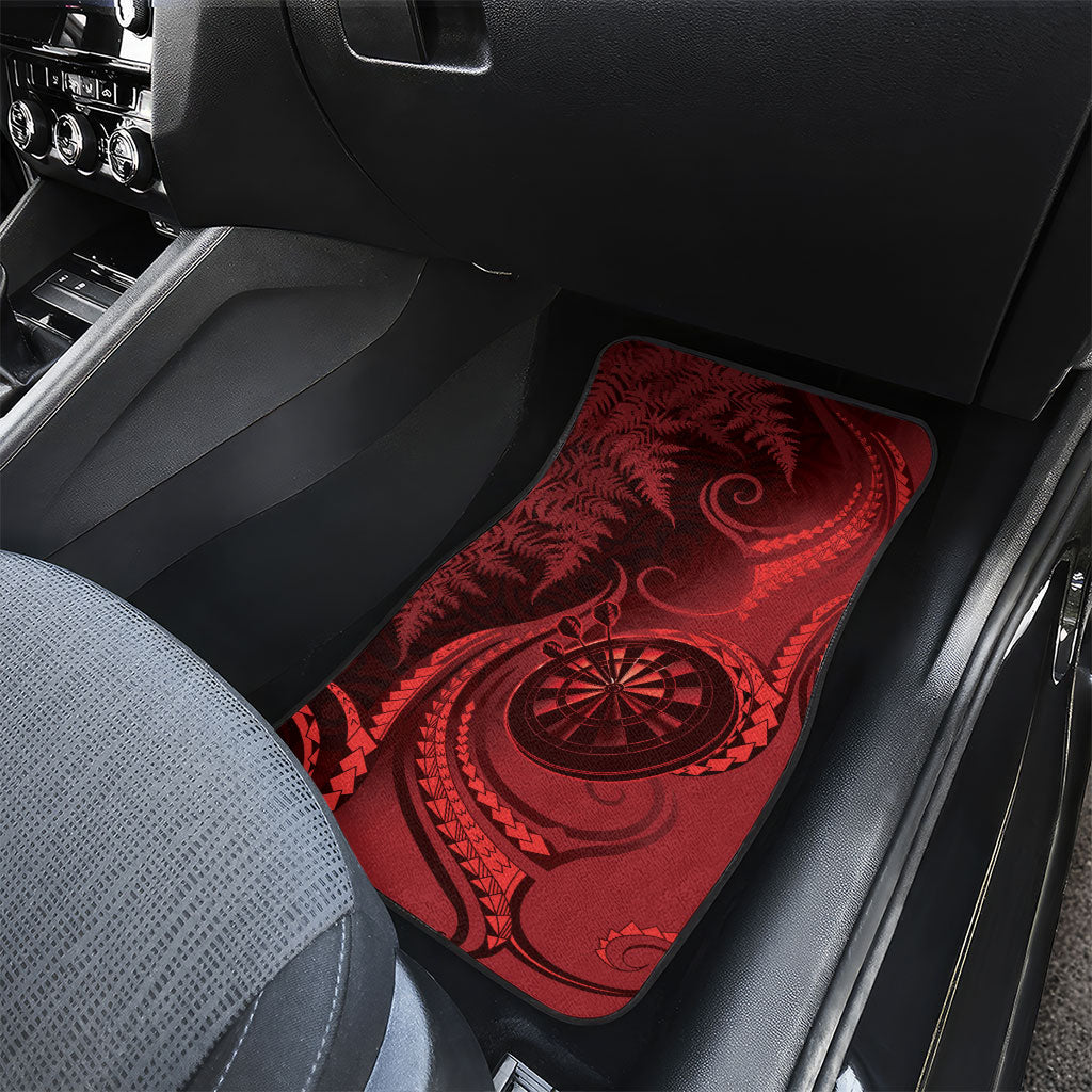 New Zealand Red Darts Car Mats Maori Fern Curve Style