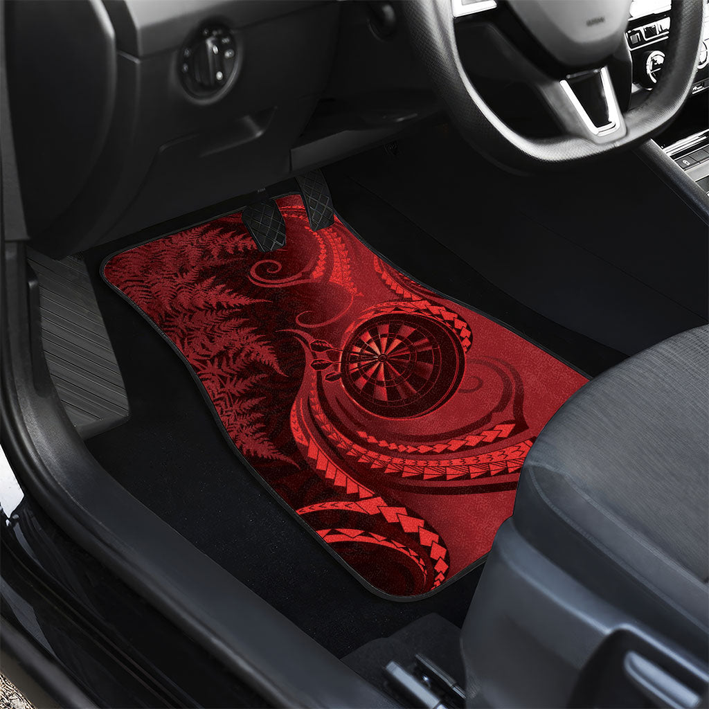 New Zealand Red Darts Car Mats Maori Fern Curve Style