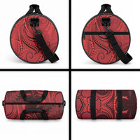 Personalised New Zealand Red Darts Duffle Bag Maori Fern Curve Style