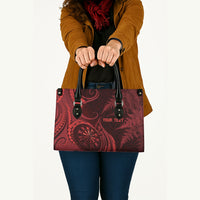 Personalised New Zealand Red Darts Leather Bag Maori Fern Curve Style