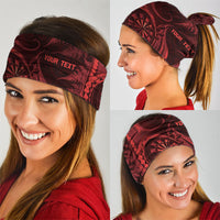 Personalised New Zealand Red Darts Neck Gaiter Maori Fern Curve Style