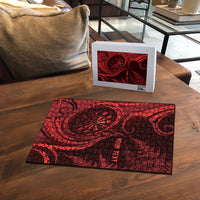 Personalised New Zealand Red Darts Puzzle Maori Fern Curve Style