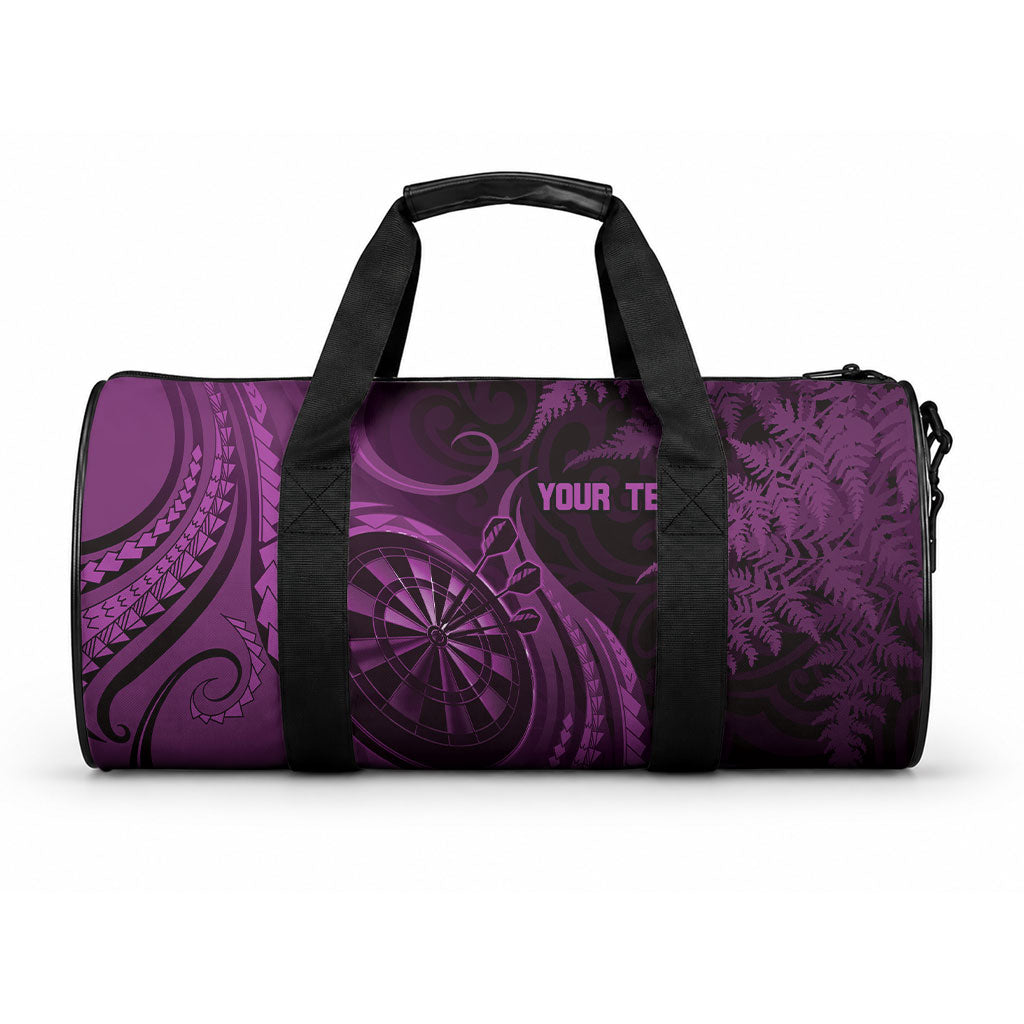 Personalised New Zealand Purple Darts Duffle Bag Maori Fern Curve Style LT05 One size Purple - Polynesian Pride