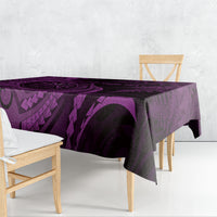 Personalised New Zealand Purple Darts Tablecloth Maori Fern Curve Style