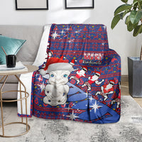 New Zealand Christmas Blanket Haka Fern Santa Tiki Meri Kirihimete LT05 - Polynesian Pride