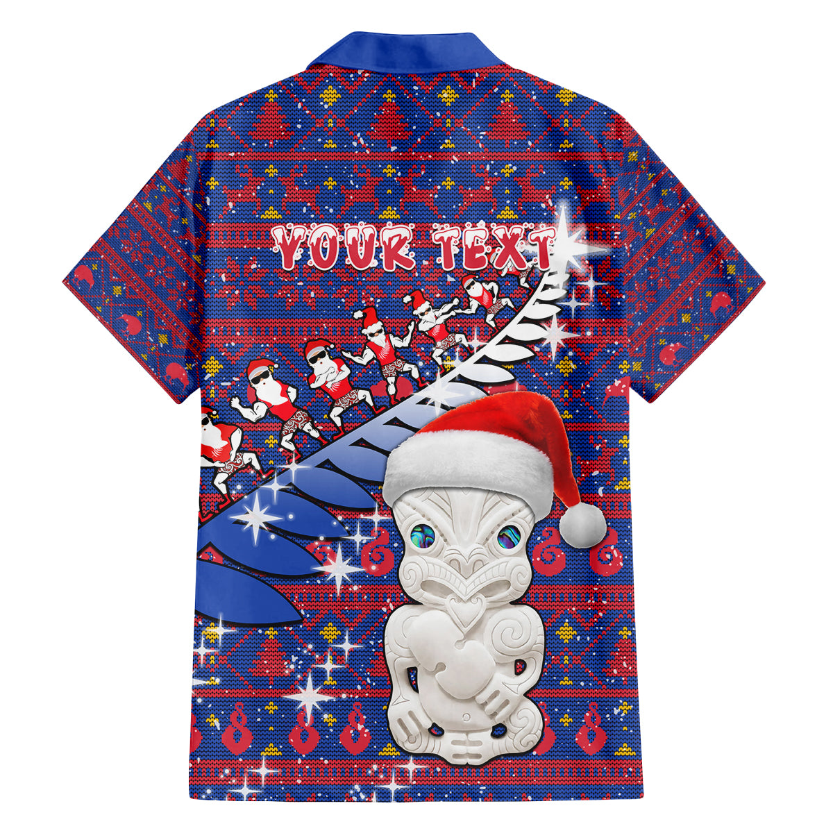 Personalized New Zealand Christmas Family Matching Tank Maxi Dress and Hawaiian Shirt Haka Fern Santa Tiki Meri Kirihimete LT05 - Polynesian Pride