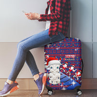 New Zealand Christmas Luggage Cover Haka Fern Santa Tiki Meri Kirihimete LT05 - Polynesian Pride