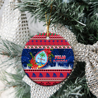Guam Christmas Ceramic Ornament Guaman Seal Poinsettia Felis Pasgua LT05 - Polynesian Pride