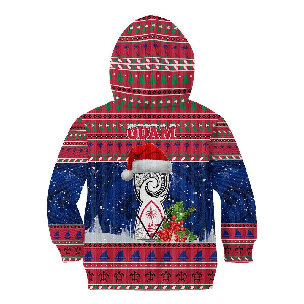 Guam Christmas Kid Hoodie Guaman Seal Poinsettia Felis Pasgua LT05 - Polynesian Pride