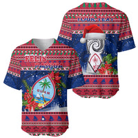 Personalized Guam Christmas Baseball Jersey Guaman Seal Poinsettia Felis Pasgua LT05 - Polynesian Pride