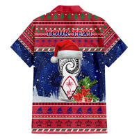 Personalized Guam Christmas Family Matching Off Shoulder Short Dress and Hawaiian Shirt Guaman Seal Poinsettia Felis Pasgua LT05 - Polynesian Pride