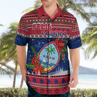 Personalized Guam Christmas Hawaiian Shirt Guaman Seal Poinsettia Felis Pasgua LT05 - Polynesian Pride