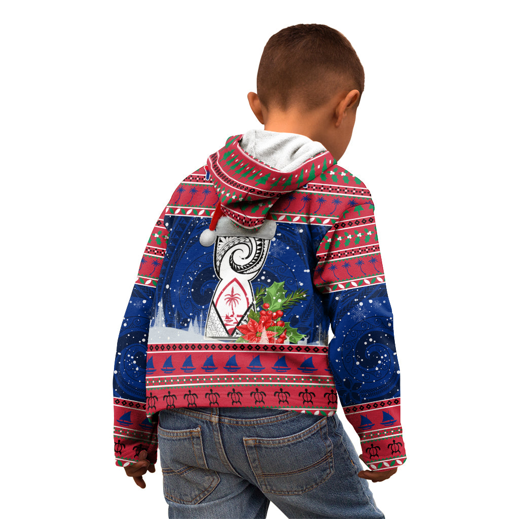 Personalized Guam Christmas Kid Hoodie Guaman Seal Poinsettia Felis Pasgua LT05 - Polynesian Pride