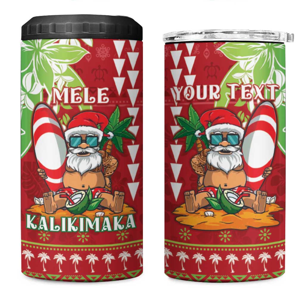 Personalised Hawaii Christmas 4 in 1 Can Cooler Tumbler Funny Santa Claus Surf Mele Kalikimaka LT05 One Size: 16 oz Red - Polynesian Pride