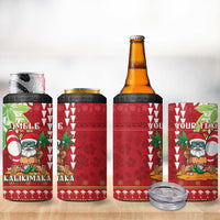 Personalised Hawaii Christmas 4 in 1 Can Cooler Tumbler Funny Santa Claus Surf Mele Kalikimaka LT05 - Polynesian Pride