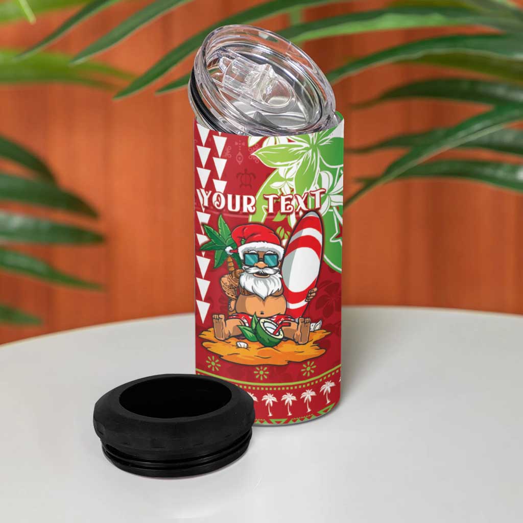Personalised Hawaii Christmas 4 in 1 Can Cooler Tumbler Funny Santa Claus Surf Mele Kalikimaka LT05 - Polynesian Pride