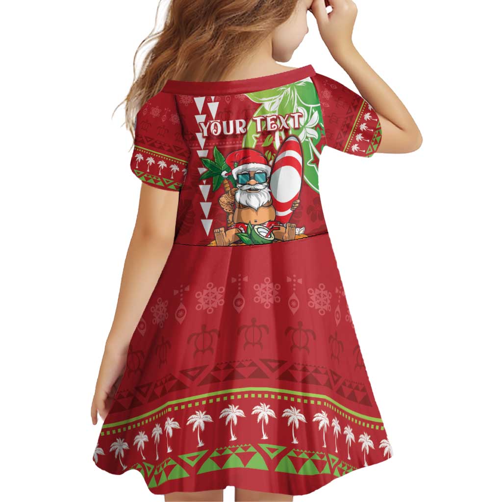 Personalised Hawaii Christmas Family Matching Off Shoulder Short Dress and Hawaiian Shirt Funny Santa Claus Surf Mele Kalikimaka LT05 - Polynesian Pride