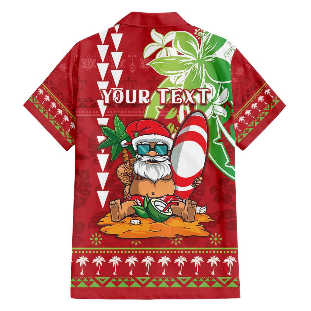 Personalised Hawaii Christmas Family Matching Off Shoulder Short Dress and Hawaiian Shirt Funny Santa Claus Surf Mele Kalikimaka LT05 - Polynesian Pride