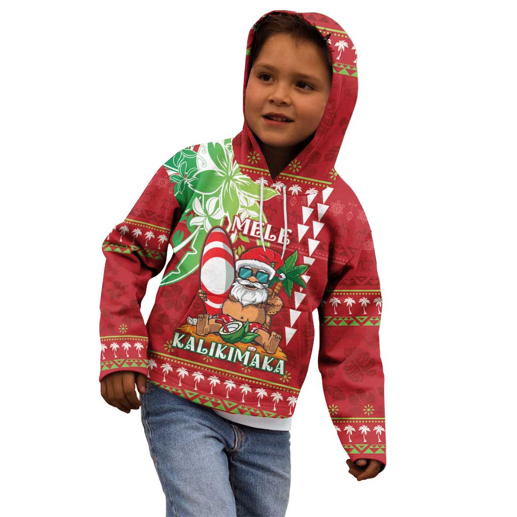 Personalised Hawaii Christmas Kid Hoodie Funny Santa Claus Surf Mele Kalikimaka LT05 - Polynesian Pride