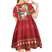 Personalised Hawaii Christmas Kid Short Sleeve Dress Funny Santa Claus Surf Mele Kalikimaka LT05 - Polynesian Pride