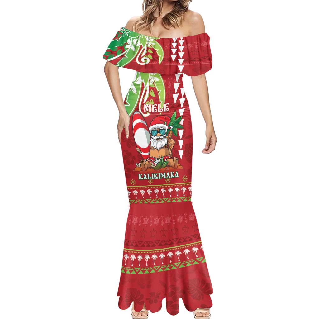 Personalised Hawaii Christmas Mermaid Dress Funny Santa Claus Surf Mele Kalikimaka LT05 - Polynesian Pride