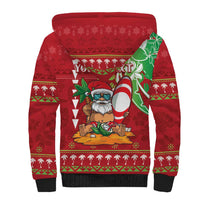 Personalised Hawaii Christmas Sherpa Hoodie Funny Santa Claus Surf Mele Kalikimaka LT05 - Polynesian Pride