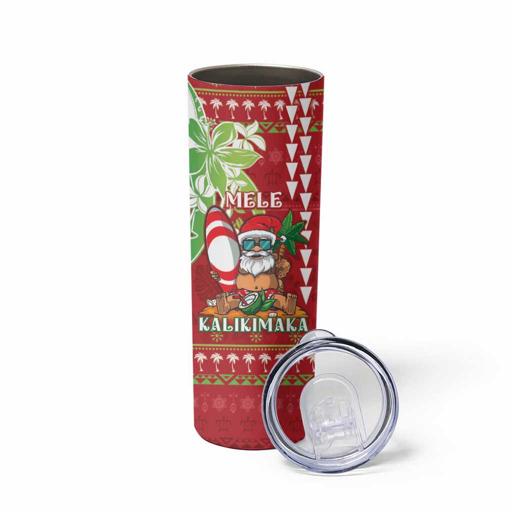 Personalised Hawaii Christmas Skinny Tumbler Funny Santa Claus Surf Mele Kalikimaka LT05 - Polynesian Pride