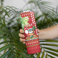 Personalised Hawaii Christmas Skinny Tumbler Funny Santa Claus Surf Mele Kalikimaka LT05 - Polynesian Pride