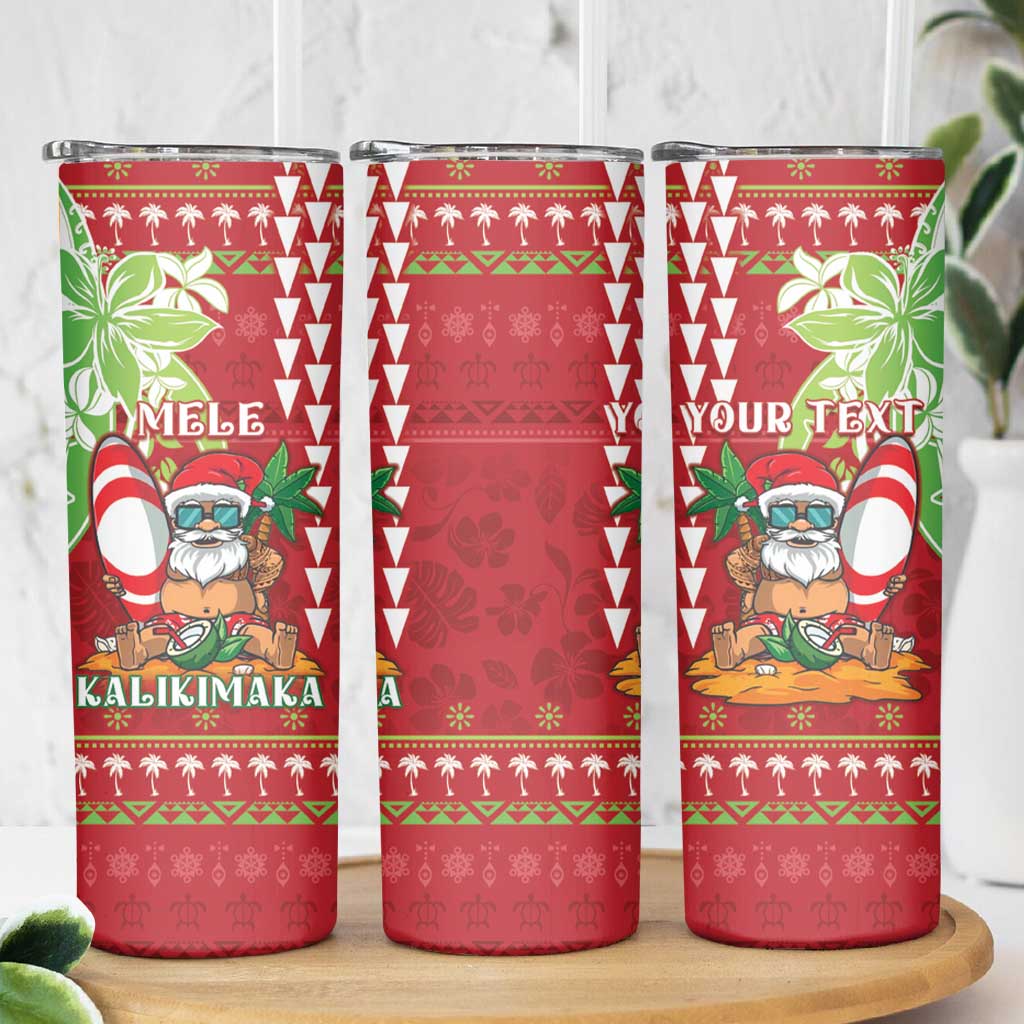 Personalised Hawaii Christmas Skinny Tumbler Funny Santa Claus Surf Mele Kalikimaka LT05 - Polynesian Pride