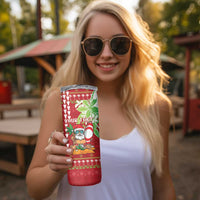 Personalised Hawaii Christmas Skinny Tumbler Funny Santa Claus Surf Mele Kalikimaka LT05 - Polynesian Pride