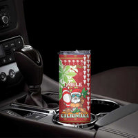 Personalised Hawaii Christmas Skinny Tumbler Funny Santa Claus Surf Mele Kalikimaka LT05 - Polynesian Pride