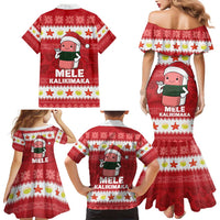 Hawaii Funny Christmas Family Matching Mermaid Dress and Hawaiian Shirt Spam Musubi Santa LT05 - Polynesian Pride