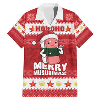 Hawaii Funny Christmas Family Matching Mermaid Dress and Hawaiian Shirt Spam Musubi Santa LT05 Dad's Shirt - Short Sleeve Red - Polynesian Pride