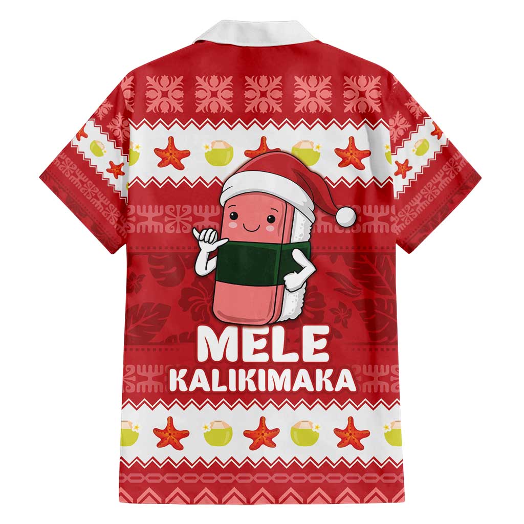 Hawaii Funny Christmas Family Matching Off Shoulder Maxi Dress and Hawaiian Shirt Spam Musubi Santa LT05 - Polynesian Pride
