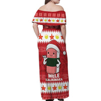Hawaii Funny Christmas Family Matching Off Shoulder Maxi Dress and Hawaiian Shirt Spam Musubi Santa LT05 - Polynesian Pride