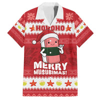 Hawaii Funny Christmas Family Matching Puletasi and Hawaiian Shirt Spam Musubi Santa LT05 Dad's Shirt - Short Sleeve Red - Polynesian Pride