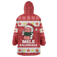 Hawaii Funny Christmas Wearable Blanket Hoodie Spam Musubi Santa LT05 - Polynesian Pride