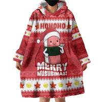 Hawaii Funny Christmas Wearable Blanket Hoodie Spam Musubi Santa LT05 - Polynesian Pride