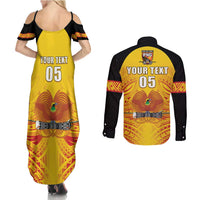 Papua New Guinea Rugby Custom Couples Matching Summer Maxi Dress and Long Sleeve Button Shirt Kumul Pride Go Champions LT05 - Polynesian Pride