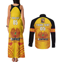 Papua New Guinea Rugby Custom Couples Matching Tank Maxi Dress and Long Sleeve Button Shirt Kumul Pride Go Champions LT05 - Polynesian Pride